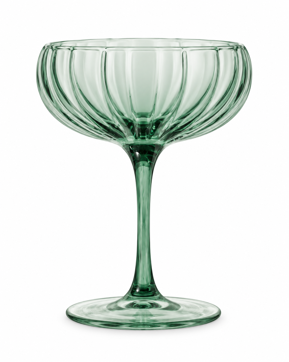 Sage Green Fluted Coupe Glass