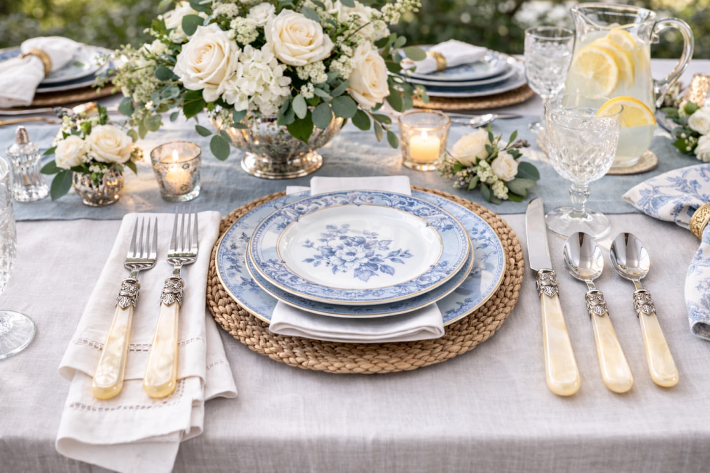 Ivory Pearlized Five Piece Flatware Set