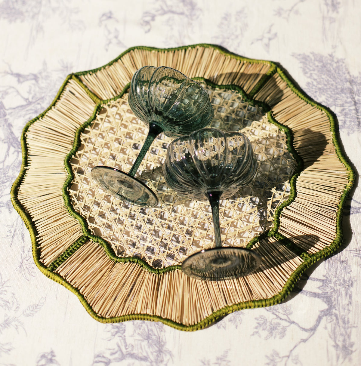 Sage Green Fluted Coupe Glass