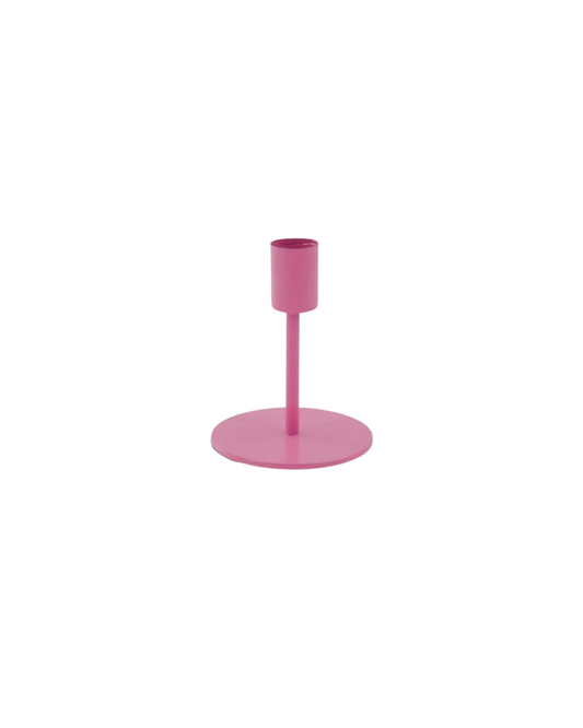 Neon Pink Metal Taper Candleholder