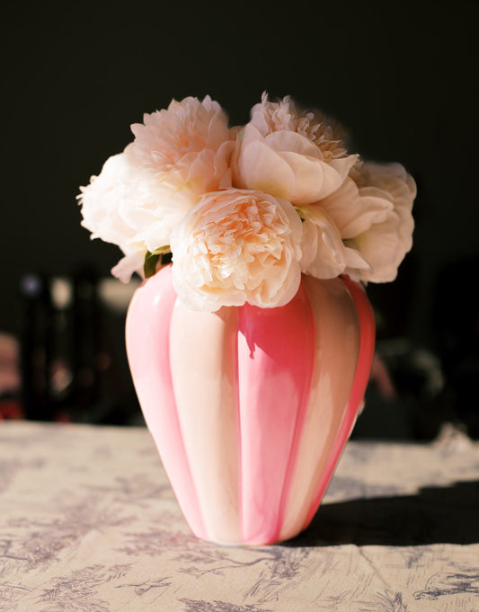 Blush Swirl Ceramic Vase