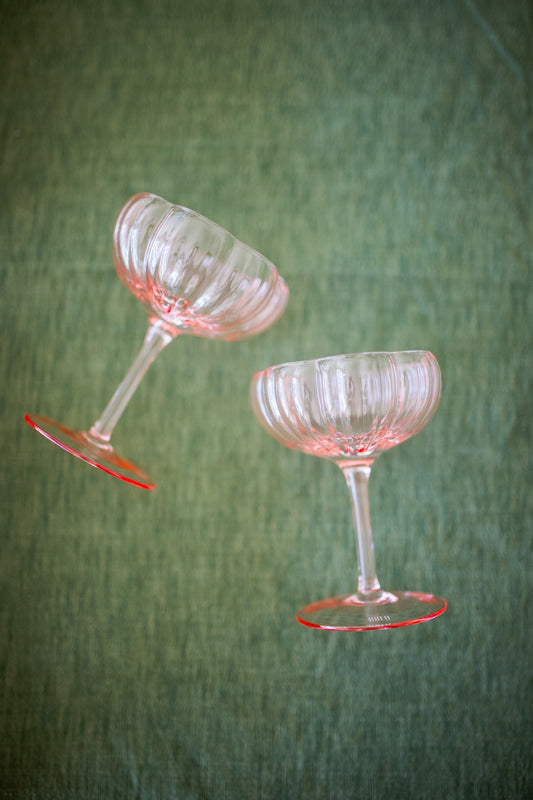 Blush Floral Coupe Glass