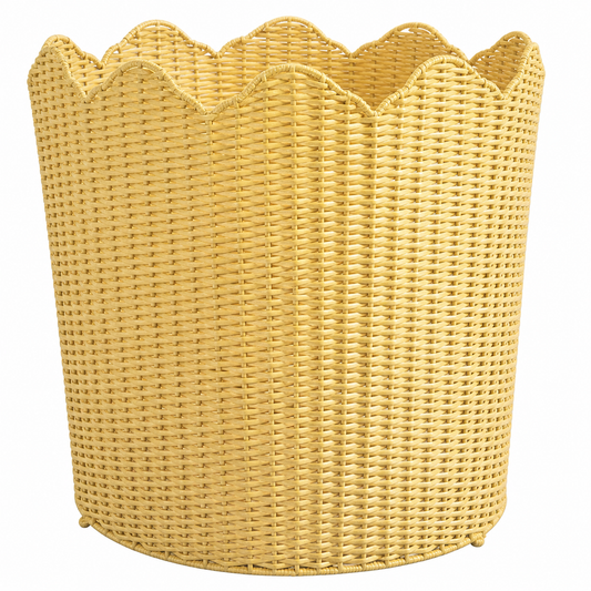 Scalloped Wicker Planter Basket