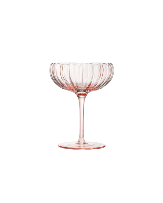 Blush Floral Coupe Glass