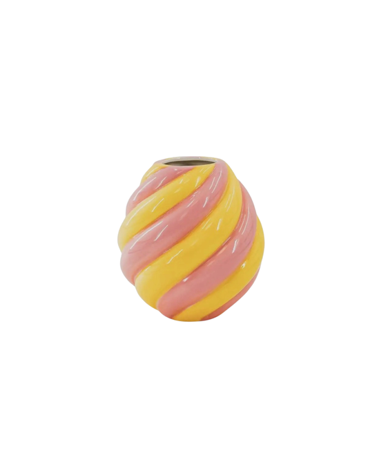 Blush & Lemon Swirl Vase
