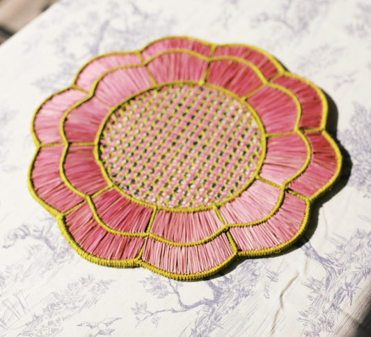 Blush Scalloped Floral Placemat