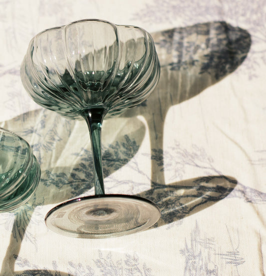 Black Fluted Coupe Glass