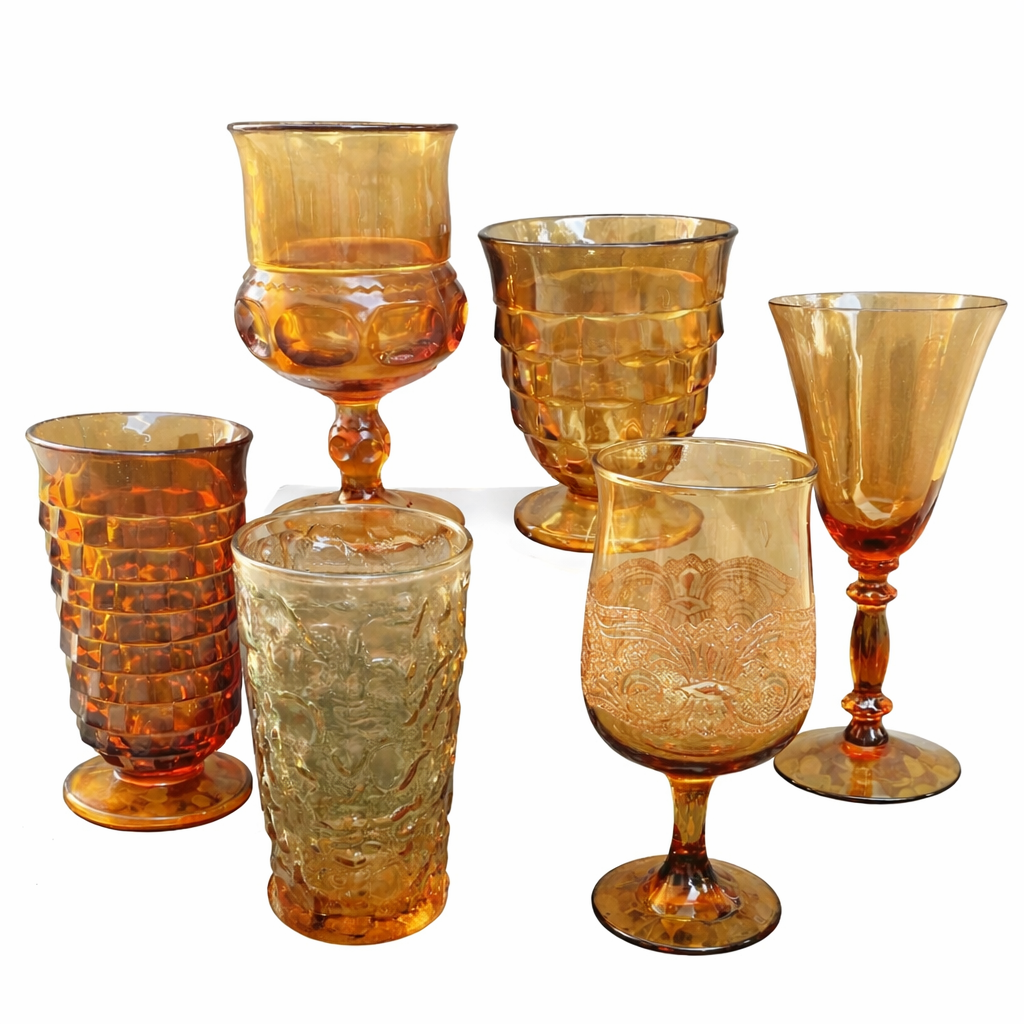 Amber Vintage Glassware Styling Collection