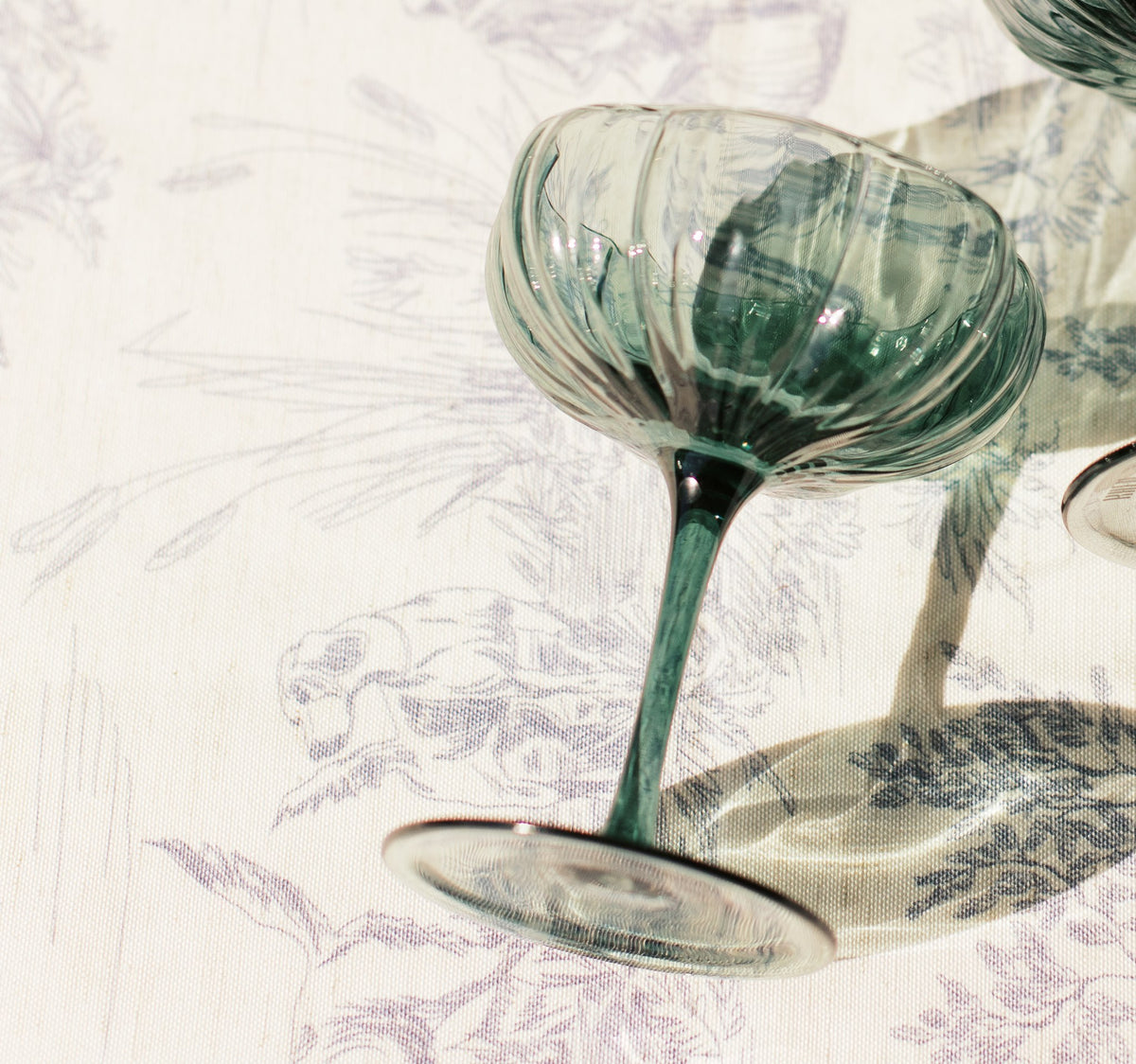 Sage Green Fluted Coupe Glass