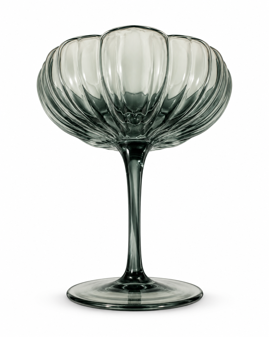 Black Fluted Coupe Glass