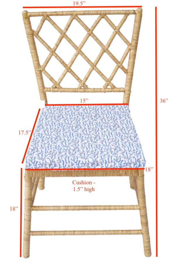 The Straight Back Wicker Dining Chair – Set of Four