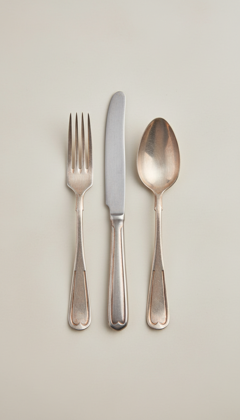 Curated Vintage Metallic Flatware Set